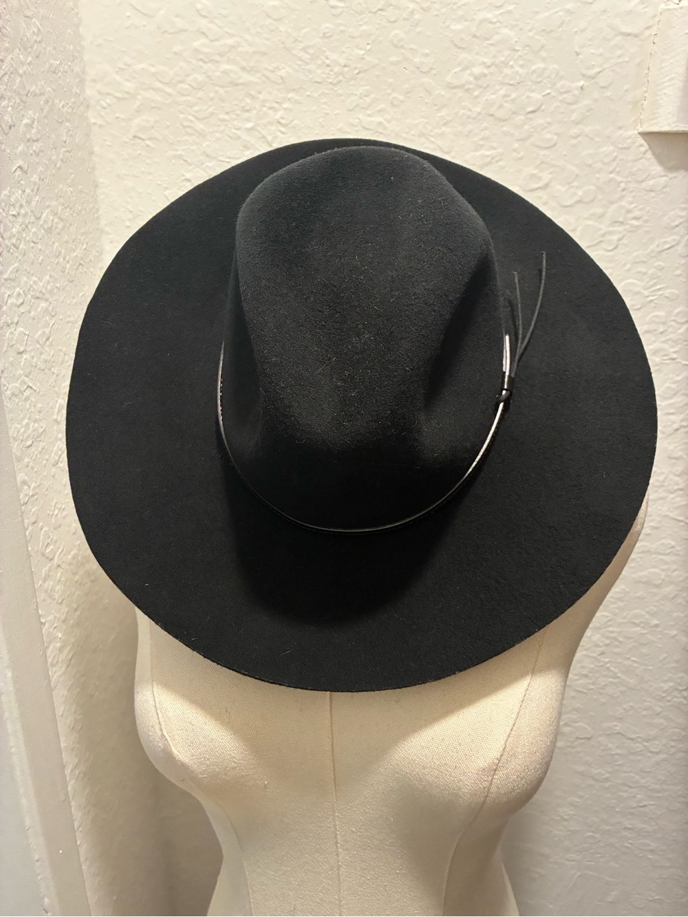 Pendleton Black Wide-Brim Wool Fedora with Accent Band